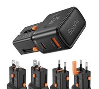 SooPii GAN Cargador Universal de Pared, Adaptador Internacional de Viaje, 35W PD + 18W QC, Compatible con iPhone 16/15, Galaxy S25/S24, iPad