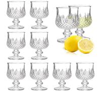 Soopiiso Cordial - Juego de 8 vasos de chupito con tallo, vasos de tequila, vasos de jerez