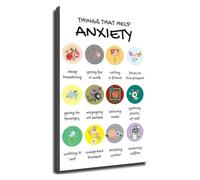 Soothing Anxiety Relief Poster Calming Practices Guide Mindful Wall Art for Peaceful Living Room Bedroom Office(Unframed,16x24inch(40x60cm))