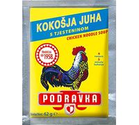 Sopa de fideos con sabor a pollo | Mezcla | Podravka | 62 g | 2.4 oz cada uno | Paquete de 5