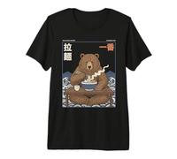 Sopa de Fideos japoneses con Oso Ramen número uno Ukiyo-e Art Camiseta Premium
