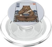 Sopa de Fideos japoneses con Oso Ramen número uno Ukiyo-e Art PopSockets PopGrip para MagSafe