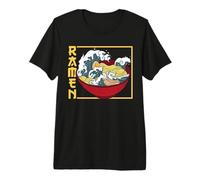 Sopa de Fideos japoneses The Great Wave Off Kanagawa Ramen Eater Camiseta Premium