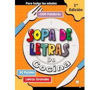 Sopa de Letra de Cocina para Adultos: Ideal para Chef | Cocineros | Letras Grandes | 1200 Palabras