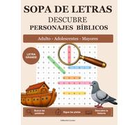Sopa de Letras de la Biblia: Descubre los personajes bíblicos. Con pistas para aprender jugando: Sopa de Letras en Español Letra grande, Para Adultos, Adolescentes y Mayores. Spanish Word Search