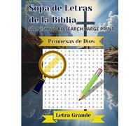 Sopa de Letras de la Biblia: Promesas de Dios, SPANISH WORD SEARCH LARGE PRINT, Letra Grande, en Español.
