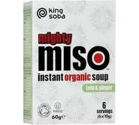 Sopa de Miso con Tofu y Jengibre Instantánea (Pack de 2 x 6 sobres) - 12 Raciones de Caldo Fermentado - Con Propiedades Digestivas, Vegana y Saludable - 120g Total