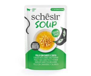 Sopa Schesir Adult Pollo con Zanahorias y Calabaza Sobre para Gatos 40 gr
