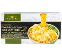 Sopa Tom Yum con Wontons de Langostino - Tallarines y Verduras - Pack de 4 Bowls de 307g (1.228 kg) Total - Plato Preparado listo en 7 Minutos - Receta Original Tailandesa - NEXU