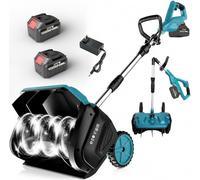 Sopador de Nieve inalámbrico 1000W, Pala eléctrica de Nieve | con 2 x 4,5Ah Baterías, Profundidad de limpieza de 20 cm, Descarga de 3 vías a 45°, para senderos, patios
