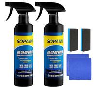 Sopami Car Coating Spray,Quick Effect Coating Agent,Car Scratch Wax Polish Spray,Polish Spray Waterless Wash Wax,Sopami Oil Film Emulsion Glass Cleaner (2Pcs)