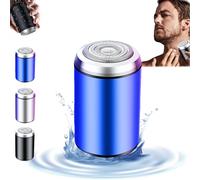Sopami Mini Electric Shaver, Sopami Portable Mini Electric Shaver, Pocket Size Washable Electric Razor, USB Rechargeable Waterproof Shaver Electric Beard Trimmer for Car, Travel (Blue)