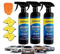 Sopami Quick Effect Coating Agent, 3 in 1 High Protection Quick Car Coating Spray, 500ml Quick Effect Coating Agent, Hydrophobic Trim Coating, Car Scratch Wax Polish Spray Waterless Wash (3pc)