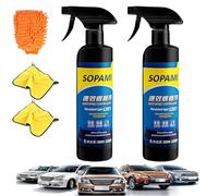 Sopami Quick Effect Coating Agent, 3 in 1 High Protection Quick Car Coating Spray, 500ml Quick Effect Coating Agent, Hydrophobic Trim Coating, Car Scratch Wax Polish Spray Waterless Wash (2pc)