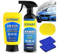 Sopami-Spray para revestimiento de coche, elimina la película de aceite de vidrio del coche, Sopami cubre rápidamente el espray de cera para pulir el coche (Emulsión+Aerosol)