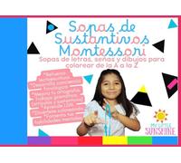 Sopas de Sustantivos Montessori: Sopas de letras, señas y dibujos para colorear