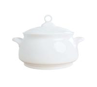 Sopera de porcelana con tapa, sopera de arcilla cerámica blanca, cuenco for sopa resistente al calor, olla for sopa for restaurantes, apta for microondas y lavavajillas