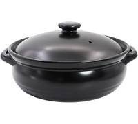 Sopera Grande De Cerámica Negra con Tapa - Olla De Barro Hecha A Mano, Apta para Lavavajillas Y Microondas, Ideal para Servir En El Hogar Y En Restaurantes. Black 5 Quarts