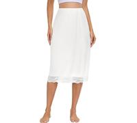 Sopesil Enaguas Largas para Mujer Modal Falda Lencería Ropa Interior Elástica Mujer Combinación para Vestidos Suave Cómodo, Blanco, M