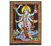 Sophia-Art Dios Multi Indio Arjun Buda Cartel Hermoso Jesús Shiva Tapiz Lentejuelas Pared Trabajo Hecho a Mano Krishna Radha Colgante Ethbic Ram SaiBaba algodón Cartel Laxmi Cartel único (Kali)