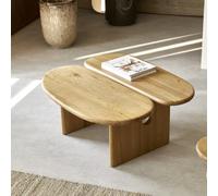 Sophia - Mesa de centro de roble macizo H 39 x B 80 x T 90 cm