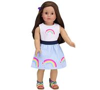 Sophia's by Teamson Kids Rainbow Shirt y Falda a Rayas para muñecas de 18 ", Multicolor