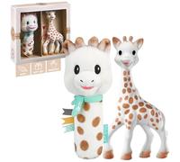 Sophie la Girafe - caja regalo recién nacido + sonajero diente - incluye 1 sonajero de tela + juguete masticable de caucho 100% natural - set de actividades para niños
