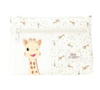 Sophie LA Girafe Honey - Estuche Escolar Grande Doble Cremallera, Estuche Infantil, Estuche Niño, Cómodo y Versátil, Fácil Limpieza, 23x3x16 cm, Color Beige Claro