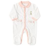 Sophie la Jirafa 850 2002 - Pijama de bebé (1 Unidades), Blanco Detalles Rosa, 3 Mes