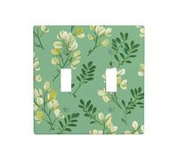 Sophora - Placa de pared para interruptor de pared con diseño de flor sobre verde, tamaño estándar, 11,4 x 11,4 cm