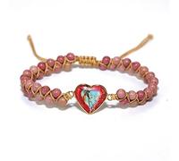 SOPIFY Pulsera ajustable de cuentas de jaspe con texto en inglés «To My Granddaughter Love You Forever» para mujeres y niñas, Adjustable, sin piedras preciosas, No es una piedra preciosa