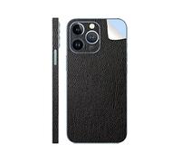 SopiGuard Skin adhesivo para iPhone 14 Pro Max, cuerpo completo, precisión de borde a borde (cuero negro)