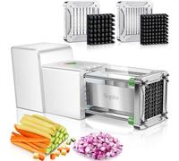 Sopito Cortador de Patatas Fritas, Profesional Eléctrico Cortador de Patatas Acero Inoxidable con Hoja de 12 mm y 9 mm