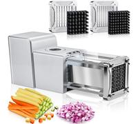 Sopito Cortador de Patatas Fritas, Profesional Eléctrico Cortador de Patatas Acero Inoxidable con Hoja de 12 mm y 9 mm