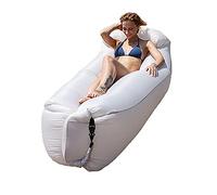 Soplación del colchón, Sofá inflable impermeable con reposacabezas portátil para acampar playa multicolor adultos(Grey)