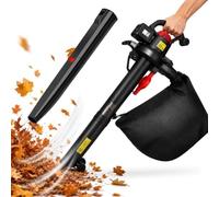 Soplador Aspirador de Hojas con Batería 40 V, Triturador 3 en 1 | 340 km/h con 6 velocidades y ruedas de apoyo para hojas en césped, caminos, terrazas, entradas y patios(2 Battery)
