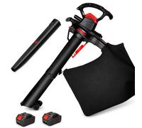 Soplador Aspirador Sin Cable Con Bolsa 40 L Y Triturado 16:1 2×5.0Ah | Tres Funciones Prácticas Para Soplar, Aspirar Y Reducir Hojas En Césped, Patios, Entradas Y Caminos