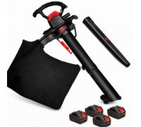 Soplador Aspirador Sin Cable Con Bolsa 40 L Y Triturado 16:1 4×5.0Ah | Tres Funciones Prácticas Para Soplar, Aspirar Y Reducir Hojas En Césped, Patios, Entradas Y Caminos