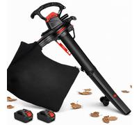 Soplador Aspirador Triturador Con Dos Baterías 20V 5,0Ah 2×5.0Ah | Las Dos Baterías Alimentan El Equipo Juntas, Hasta 20 min En Alta Velocidad O 50 min En Baja Velocidad