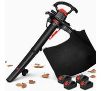 Soplador Aspirador Triturador Con Dos Baterías 20V 5,0Ah 4×5.0Ah | Las Dos Baterías Alimentan El Equipo Juntas, Hasta 20 min En Alta Velocidad O 50 min En Baja Velocidad
