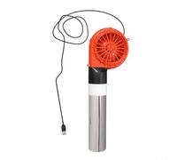Soplador centrífugo de 5 V 1 A para parrilla de carbón, ventilador de aire alimentado por USB con control, carcasa de metal para estufa de barbacoa, camping, naranja, cable de 1,1 m, manguera de 12 x