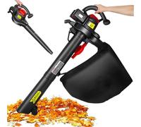 Soplador de Aire 40 V, Aspirador de Hojas con Triturador 3 en 1 | 340 km/h con bolsa de 40 L y ruedas de apoyo para hojas en césped, caminos, terrazas, entradas y patios(4 Battery)