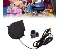 Soplador de aire compacto USB de 5 V para barbacoa con controlador de velocidad para cocinar al aire libre, proporciona un potente flujo de aire para iniciar y mantener el fuego de la parrilla