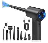 Soplador de aire comprimido, 51000 TR/min removedor de polvo potente eléctrico,6000 mAh batería de plumero de aire eléctrico con luz LED para PC Duster para limpieza de PC, hogar para mascotas