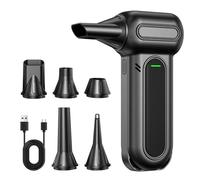 Soplador de aire comprimido eléctrico con motor sin escobillas, 8000 mAh, 3 velocidades ajustables, inalámbrico, for teclado computadora y PC