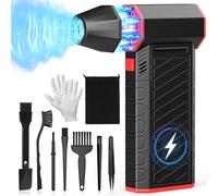Soplador de Aire Comprimido Limpieza pc Eléctrico,10 en 1 Pistola Aire Comprimido,7500mAh Batería,Kit de Limpieza para PC, 3 Velocidades, 150000 RPM,con Luz, PC, Electrónica,Sofá,Coche y Oficina