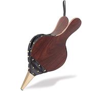 Soplador de aire de madera con boquilla de hierro fundido, chimenea manual con cordón colgante, color marrón