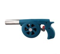 Soplador de aire manual para exteriores, esencial para picnic y control de fuego a la parrilla (azul (engranaje de hierro))