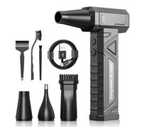 Soplador de Aire Potente 200000 RPM - Air Duster con Luz LED, 4 Velocidades, Soplador de Polvo, Aire Comprimido Limpieza PC, Coche, Oficina, Sustituto de Spray Aire Comprimido, W18, Negro