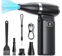 Soplador de Aire Potente Eléctrico Inalámbrico: 60 MPH de Alta Velocidad del Viento, mini Soplador de Aire para Electrónica, Ordenador Portátil, Limpieza de Teclado, Polvo Potente para Coche